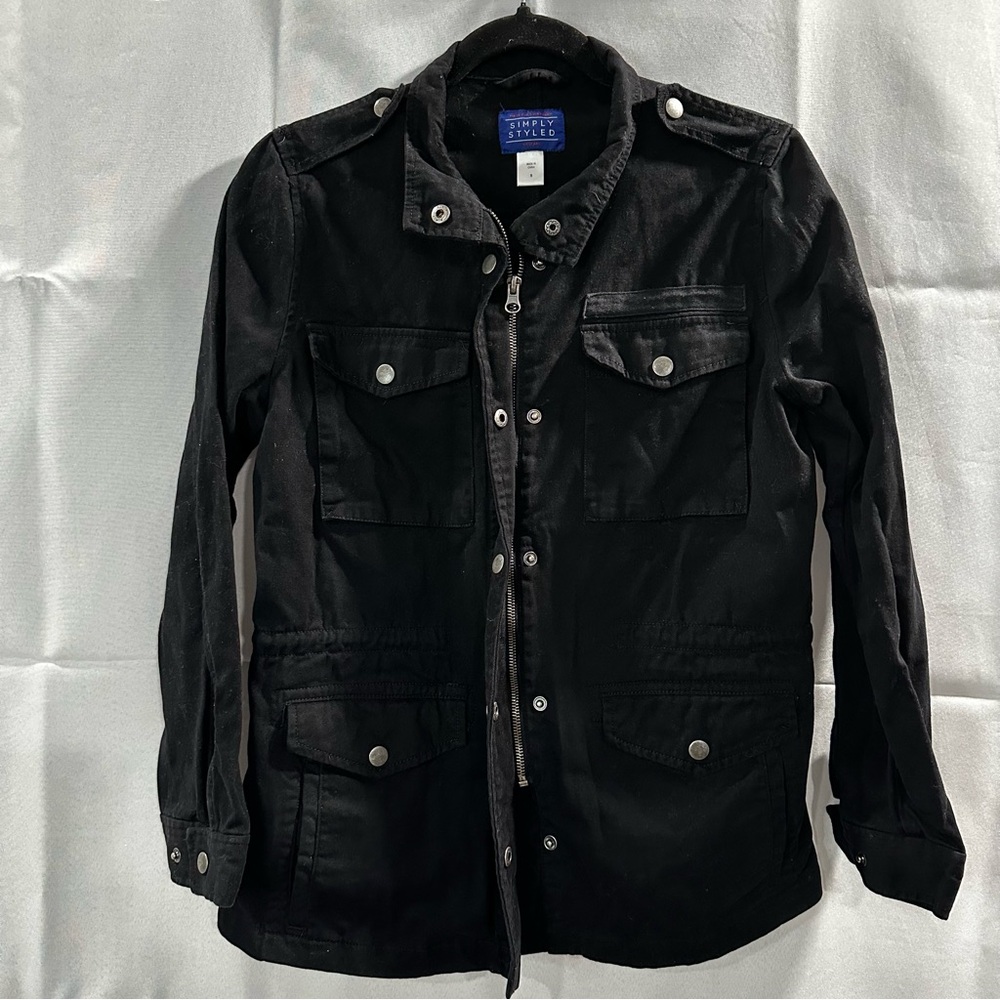 Simply Styled by Sears Black Utility Jacket – Size Small, 100% Cotton